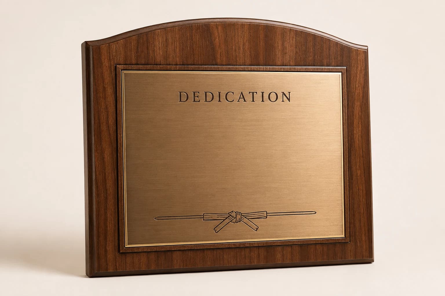 Dojo Recognition & Instructor Plaque design concept in wood with engraved plate