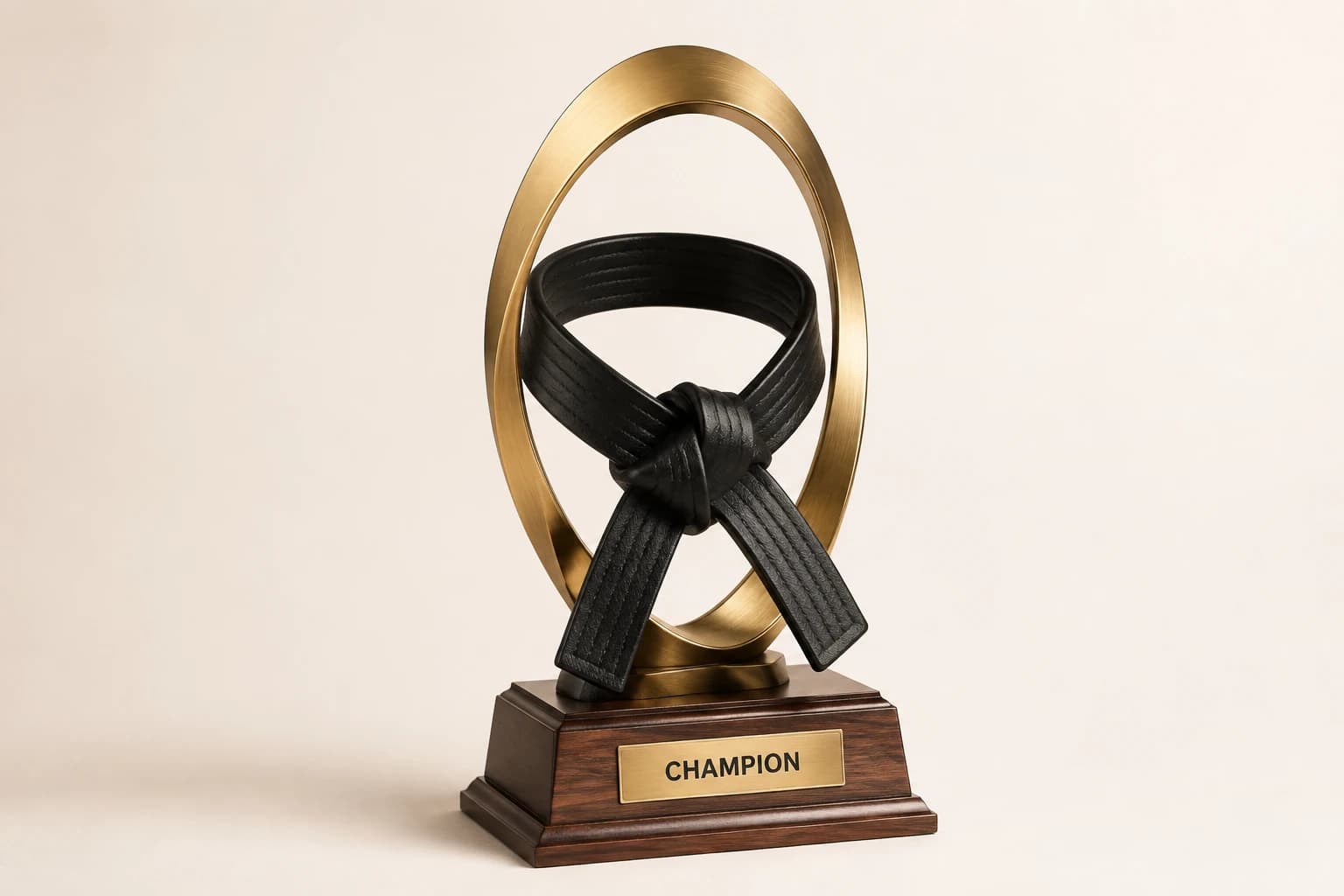 Martial Arts Tournament Trophy design concept in metal and resin with wood or acrylic base