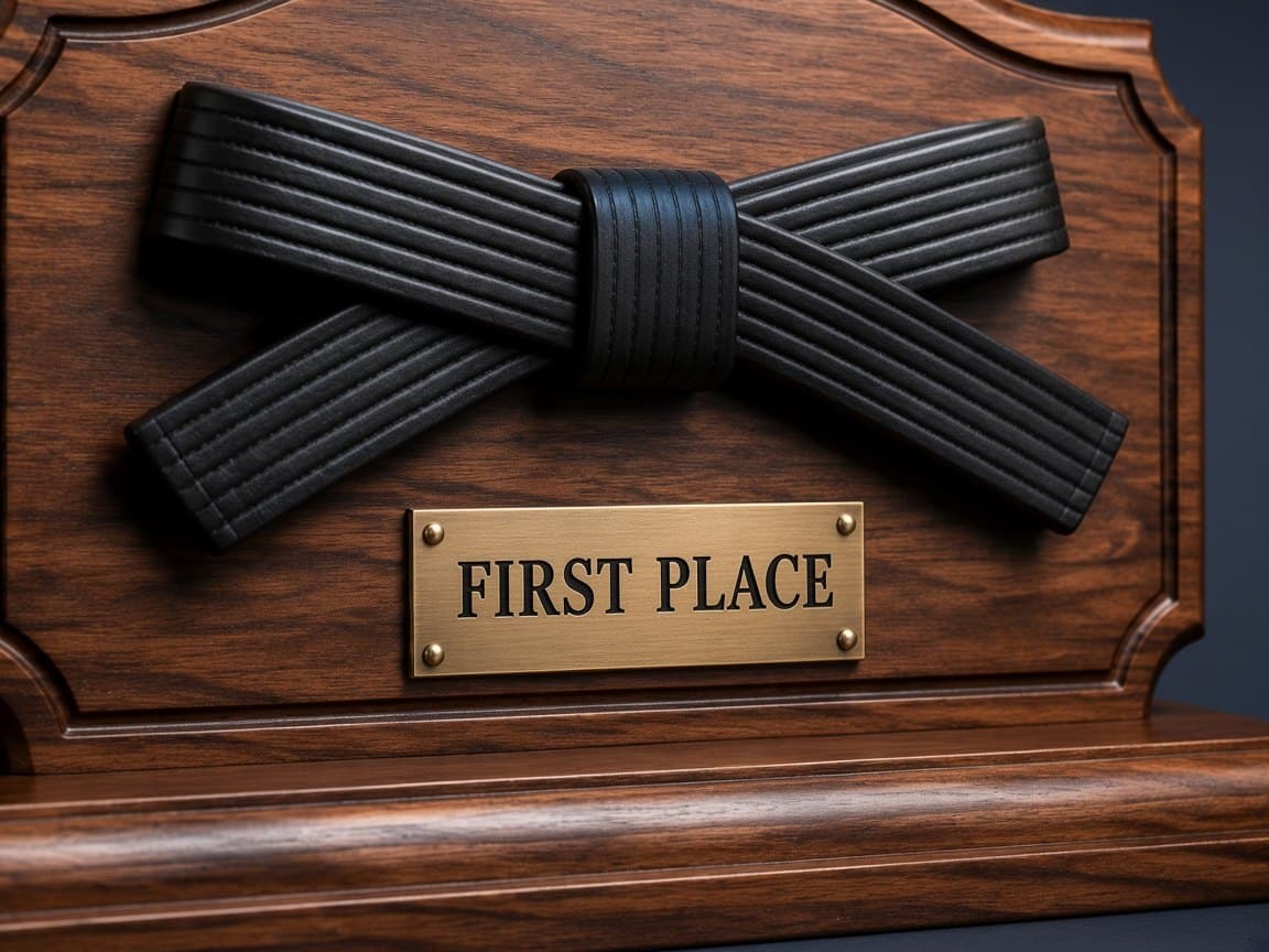 Belt Rank Plaque design concept, close-up of the materials