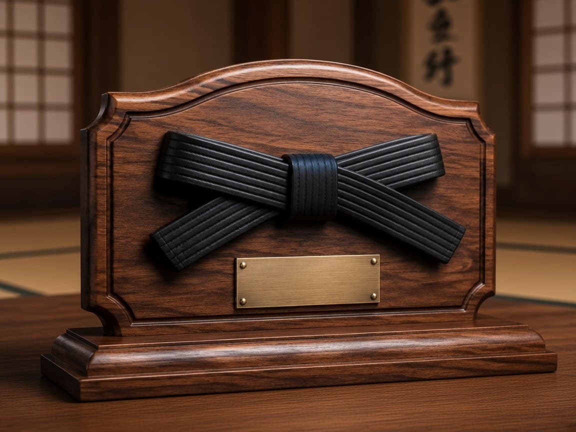 Belt Rank Plaque design concept in a presentation setting